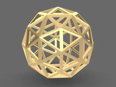 Geodesic Sphere Frame frequency 3 3D model