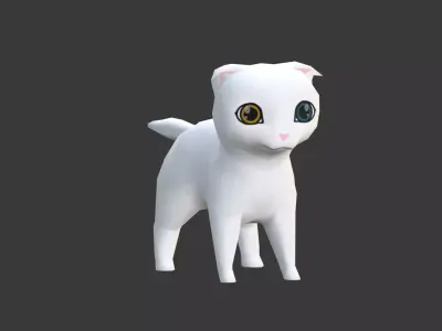 Chibi cat Scottish Fold Low-poly 3D model