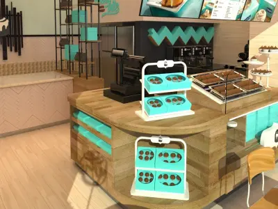 Cinnabon Shop 3d model- interior design 3D model
