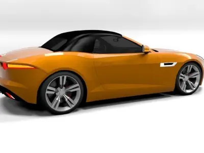 JAGUAR F-TYPE CABRIO CLOSE LOWPOLY Low-poly 3D model
