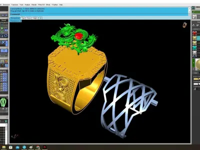 Luxury Dragon Greek Key Men Ring 3D Model 3812 3D print model