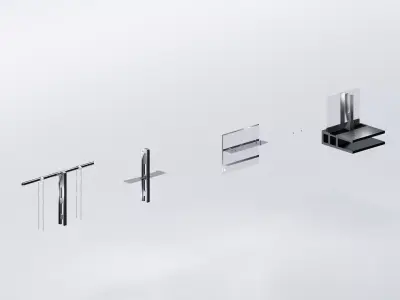 Facade Detail structure of building 3D model
