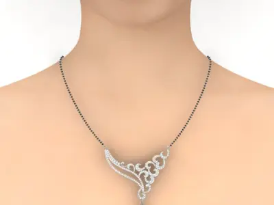 necklace with diamonds  3D print model