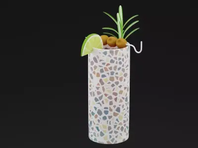 BloodyMary Cocktail Low-poly 3D model
