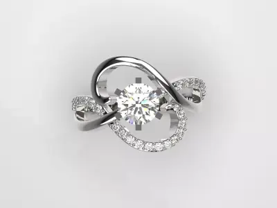 wedding luxury solitaire stl 3d jewelry ring model sr0015 3D print model