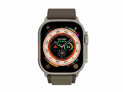 Apple Watch Ultra Alpine Loop Green Color Low-poly 3D model