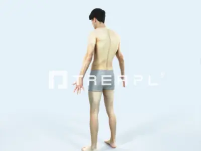 Prime C Beach Animated Rigged Sports Man Low-poly 3D model