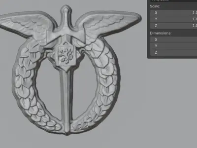 3D Printable Czech Air Force RAF Volunteer Pilot Wings Badge 3D print model
