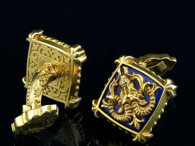  Zodiac signs Cufflinks Ram 3D print model