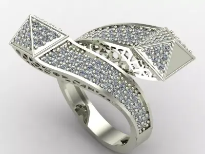 Two Head Women Ring 3DM Womens Ring 3d models 3D print model 3D print model 16