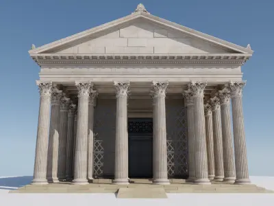 Ancient Greece Temple Low-poly 3D model