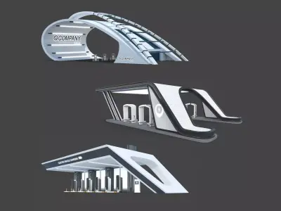 Electric Vehicle Charging 3D Model Pack