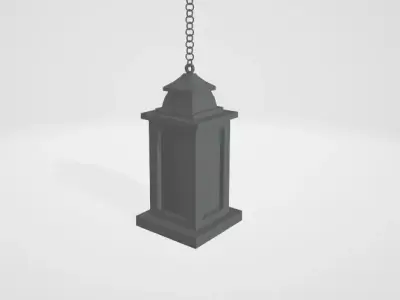 Lantern hanging on chain Free low-poly 3D model