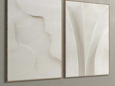 Plaster Two Photo Frame E-15 Low-poly 3D model