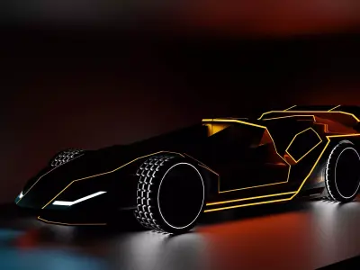 Supercar Harveut-CS2 Low-poly 3D model