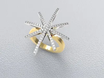 star-diamond-ring 3D print model