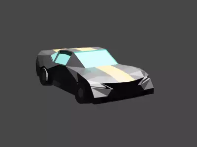 Sport car low poly model Low-poly 3D model