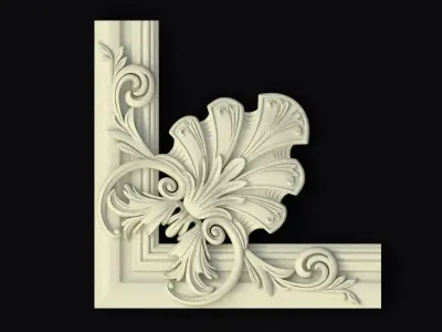 Corner decor ornament for furniture 3D model