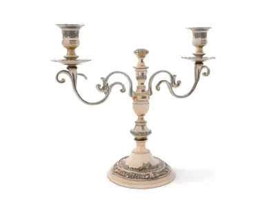 Elegant Silver Candelabra model pack Low-poly 3D model