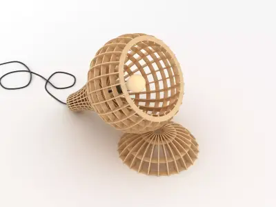 Decorative Wooden Lamp 002 3D model