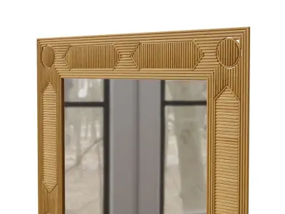 Wooden Bohemian Mirror 3D model