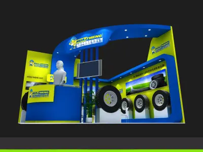 huasheng exhibition stand design for tyres 3D model