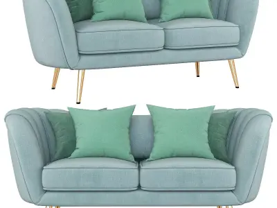 Deals on Alexandrea Velvet Flared Arm Loveseat 3d model Low-poly 3D model purchase