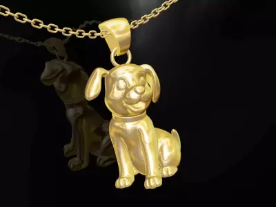 Dalmatian Dog statue-sculpture-pendant-jewelry-gold 3D print model