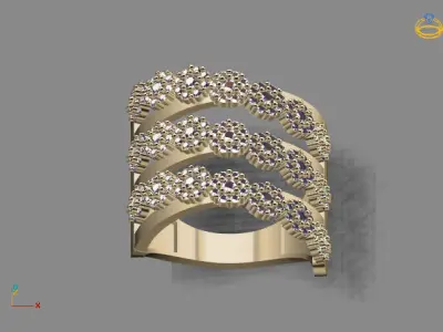 STL 3DM Print Ready Women Diamond Ring Lightweight Printable  3D print model 162