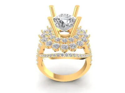 Luxury Multi Layer Diamond Engagement Ring for Women  1813 3D print model