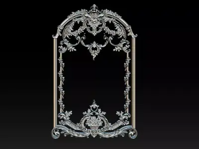 Ornamental Relief CNC Model for Wooden Doors and Wall Panels 3A 3D print model