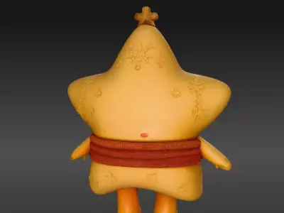 Cute Christmas Star Buddy Kawaii Holiday Ornament 3D Model Low-poly 3D model