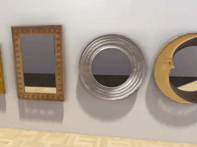 Mirrors Pack Low-poly 3D model