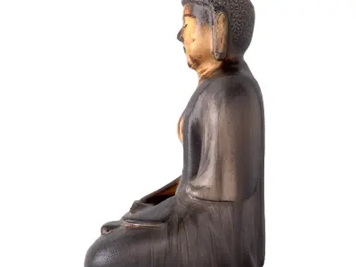 Gilt figure of Buddha Amida 3D model