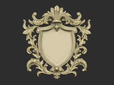 crest brasao escudo shield  lis sign logo heraldic gothic 3D print model