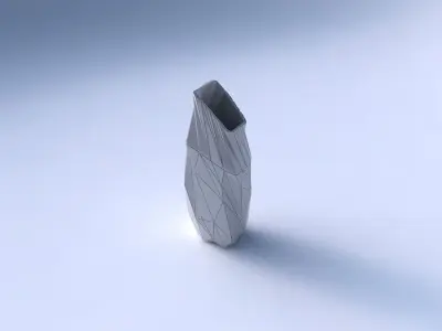 Vase bent rectangle with twisted random triangle plates 3D print model
