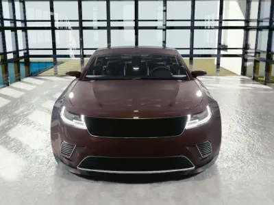 BLENDER EEVEE Brandless Small 4 door hatchback Low-poly 3D model