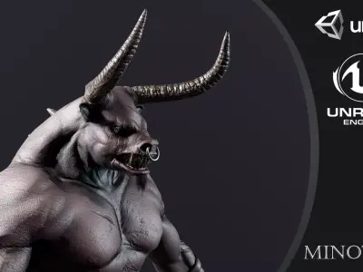 Minotaur demon Low-poly 3D model
