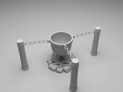 Edible Camp Model Building  Free low-poly 3D model