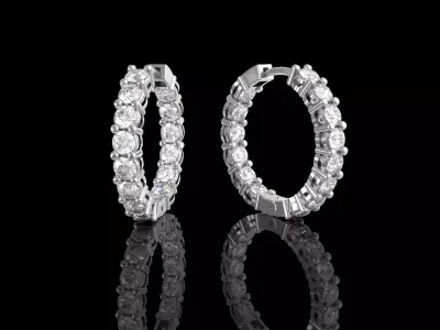 Luxury diamond earrings 3D print model
