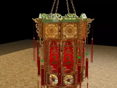 Chinese palace lantern  3D model 5