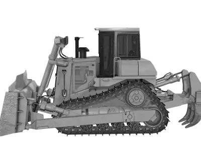 Bulldozer Low-poly 3D model get