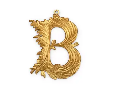 Alphabet Letter B Pendant  3D print model