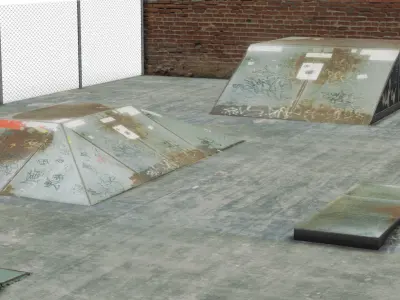 Skatepark Low-poly 3D model