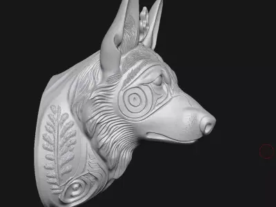 Dog sculpture 3D print model 7