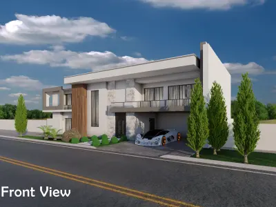 Modren luxury house  Low-poly 3D model