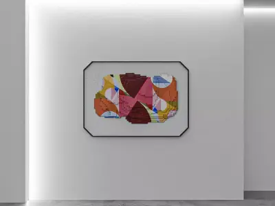 Painting Squares Colorful 3D model