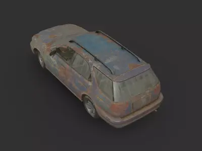 Abandoned Car - Suzuki Baleno Kombi Low-poly 3D model