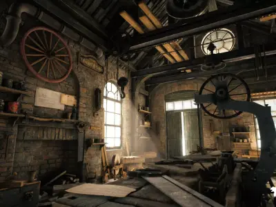 Carpenters Workshop Low-poly 3D model