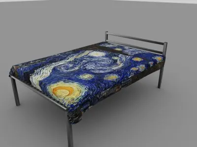 Starry Night bed  Low-poly 3D model